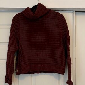 Madewell Deep Red Cowl Neck Sweater